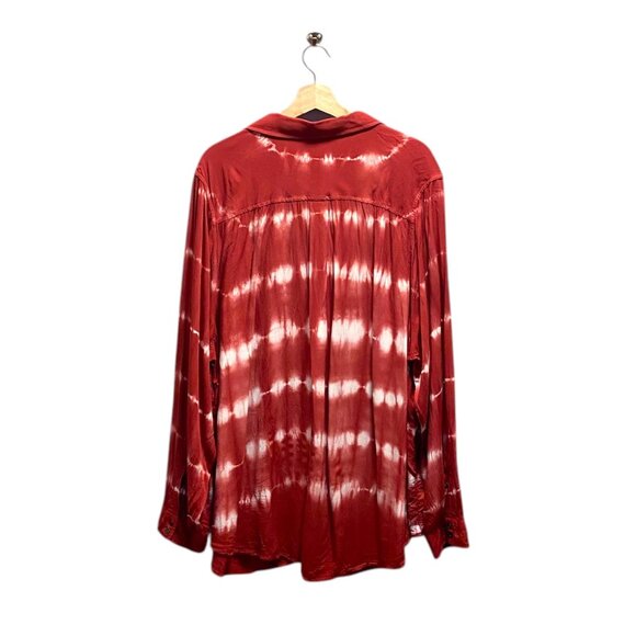 Torrid Lizzie Rayon Long Sleeve Shirt Cherry Red Size 4 (18/20) - Picture 14 of 16